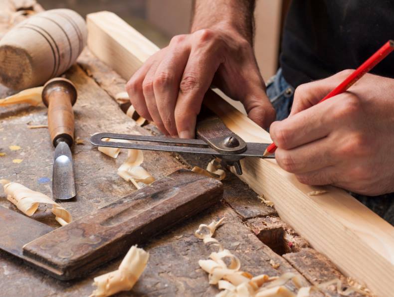 Members of Stonehouse Men's Shed engaged in woodworking
